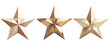isolated golden twinkle star icon in set of three
