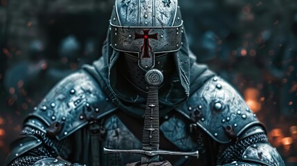 Poster - Closeup Templar Knight At War