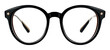 A pair of black glasses with a gold frame - stock png.