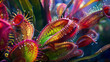Siren-like carnivorous plants with vibrant colors, deadly allure, documentary style,