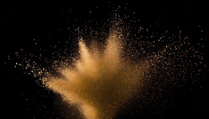 Canvas Print - sand particles explosion on black background