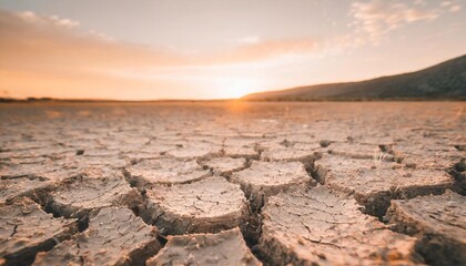 Canvas Print - dry soil cracks showcasing lack of water and the effect of global warming on earth