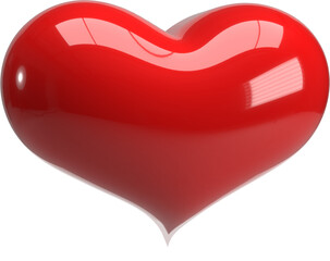 Poster - Red realistic heart icon. 3D rendering