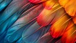 Beautiful colored feathers phone wallpaper, hyper realistic detailed in the style of photography. Art, abstract, and beautiful background.