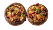 Philly cheesesteak stuffed mushrooms isolated on transparent white background