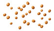 nuts falling isolated on transparent background cutout