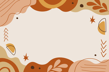 Hand drawn boho chic bohemian shape vector background template