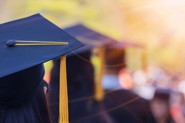 Wall Mural - Graduation hats, mortarboards, ceremonies