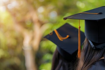 Wall Mural - Graduation hats, mortarboards, ceremonies