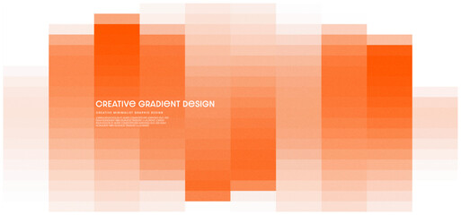 Fototapete - pantone orange gradient pixel mosaic pattern background. pastel color graphic design for banners, wa