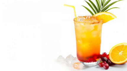 mai tai drink on white background . Generative Ai