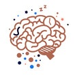 Cognitive States : Minimalist Concept illustration of restful sleep and brain	
