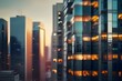 Abstract blurred image of buildings in the city, banner background Generative AI