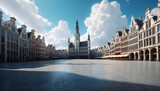Panoramic view of the Grand Place in Brussels, Belgium. Generative AI