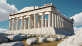 The Parthenon on the Acropolis in Athens, Greece. Generative AI
