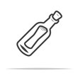 Message in a bottle icon transparent vector isolated