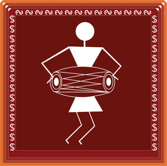 Wall Mural - Indian Tribal Art  Warli Painting