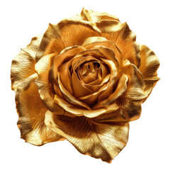 Gold rose isolated on transparent background