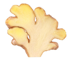 Wall Mural - Half fresh ginger rhizome isolated, transparent PNG, PNG format, cut out, Close-up