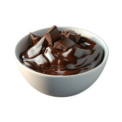 Wall Mural - Chocolate sauce in a bowl with chocolate chunks