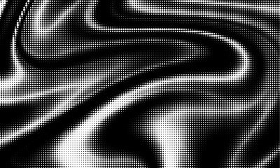Aufkleber - monochrome gradient halftone dots background. vector illustration. abstract grunge dots on black bac