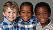 © AdriFerrer - Three young boys are smiling and posing for a picture