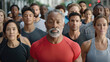 © AdriFerrer - A group of people are standing together in a red shirt