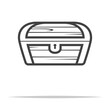 Treasure chest outline icon transparent vector isolated