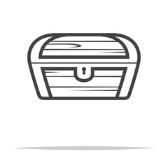 Wall Mural - Treasure chest outline icon transparent vector isolated