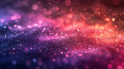 Wall Mural - Sweet View Abstract Background Optical Red Purple Bokeh Lights Glitter Sparkle Dust Illustration.