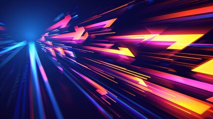 Poster - Colorful dynamic abstract arrow sign high speed movement light effect
