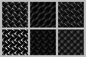 Poster - Seamless  dot pattern background collection - abstract vector designs from circles