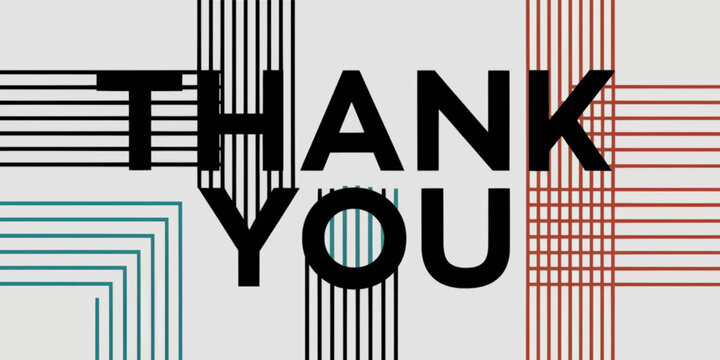 Thank you. Vector illustration in flat style. Template for card, poster, banner.