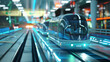 Public Transport Solutions in a Futuristic Metropolis - Metro Train Pods vehicles - Next-Gen Commuting illustration.