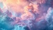 Soft,  ethereal clouds of pastel colors floating in a dreamy abstract composition