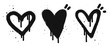 Spray painted graffiti heart sign in black over white. Love heart drip symbol. isolated on white background. vector illustration