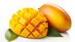 mango fruits cut out isolated on white