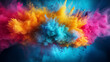 Color liquid ink splash abstract background rainbow art. Holi paint rainbow multi colored