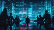 © Rattanathip - A group of people are sitting at a table in front of a computer screen with graphs and numbers. Scene is serious and focused, as the people are likely discussing important financial data
