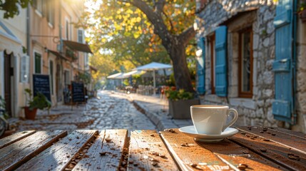 Wall Mural - Cup of Coffee on Table