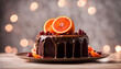 Ai generative chocolate grapefruit blood orange cake which suitable for use as images in designs.