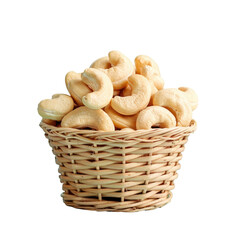 Wall Mural - A basket of cashews on a Transparent Background