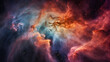Interstellar Gas Cloud an extraordinary astrophotography image with colorful gas cloud in universe