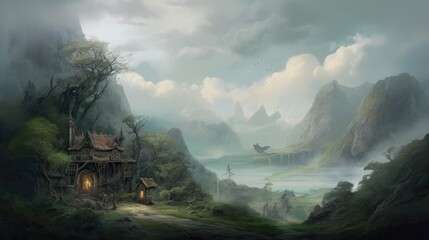 fantasy landscape paintings, fantasy background