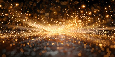 Poster - Explosion of Golden Light Forming a Dazzling Frame Against the Void