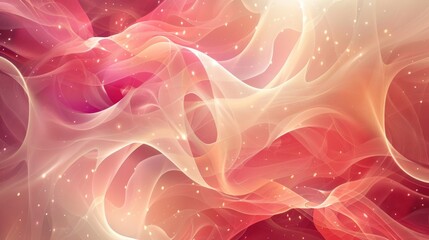 Poster - Beige-pink abstract background with an amorphous light structure. AI generative.