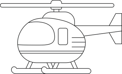 Wall Mural - Helicopter coloring page for kids. Vehicle vector illustration