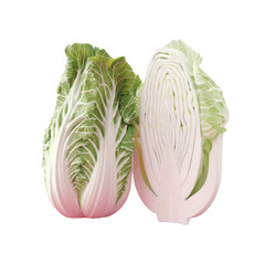 Wall Mural - Two cabbage pieces on Transparent Background