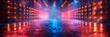 Music Stage with Light Illustration Background,
Atmospheric blue blank stage lights 3d
