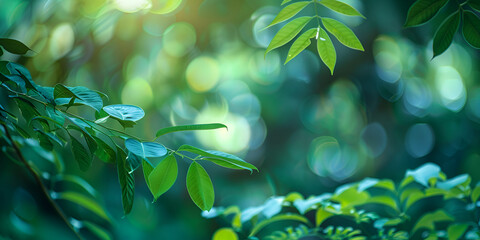 Abstract green nature bokeh light Background